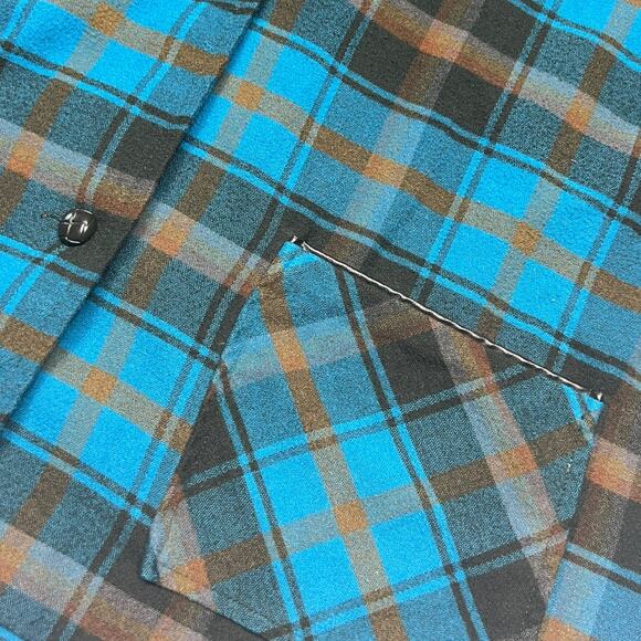 NORTON Blue Plaid Shirt Jacket, Size 10 – Lightweight Overshirt for Fall/Winter - Picture 6 of 12